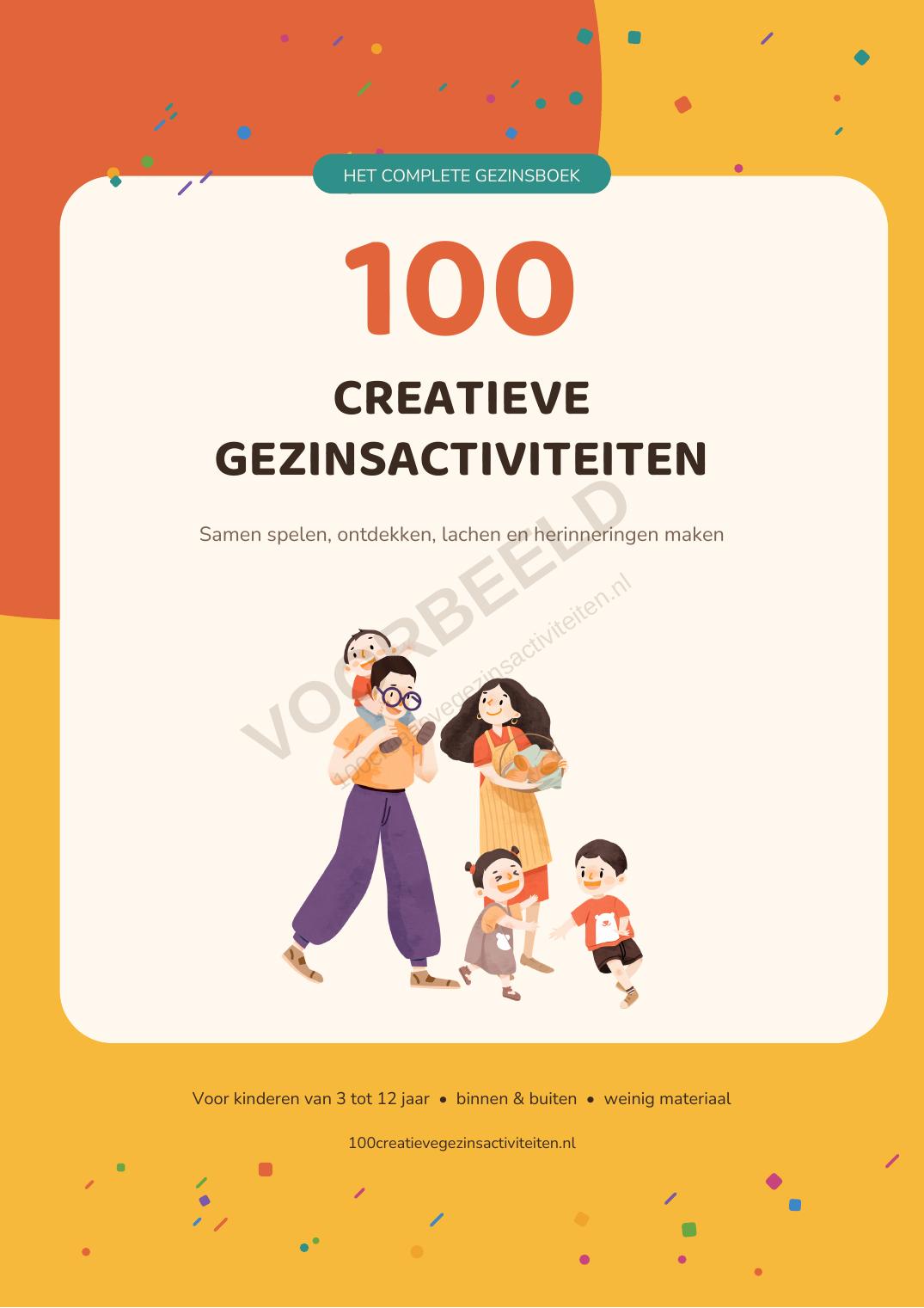 Voorpagina van het ebook 100 creatieve gezinsactiviteiten